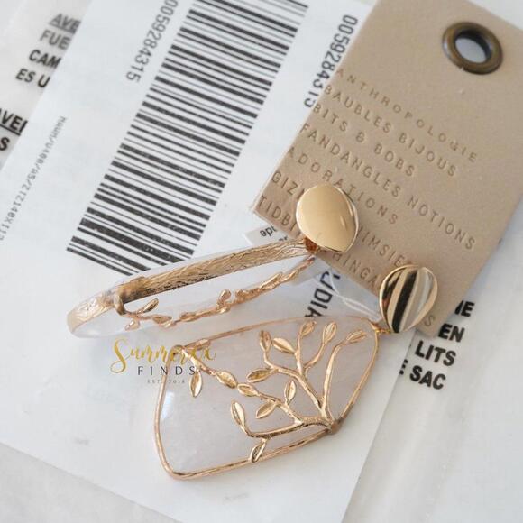 Anthropologie Nori Drop Earrings Clear Quartz - Picture 8 of 12